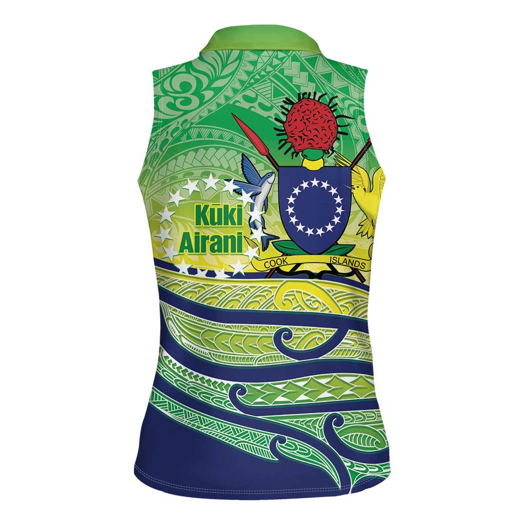Te Maeva Nui Cook Islands Women Sleeveless Polo Shirt 60th Independence Anniversary Proud