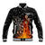 Personalised Aotearoa Darts Baseball Jacket Maori Koru Flaming Dartboard