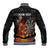 Personalised Aotearoa Darts Baseball Jacket Maori Koru Flaming Dartboard
