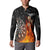 Personalised Aotearoa Darts Button Sweatshirt Maori Koru Flaming Dartboard