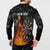Personalised Aotearoa Darts Button Sweatshirt Maori Koru Flaming Dartboard