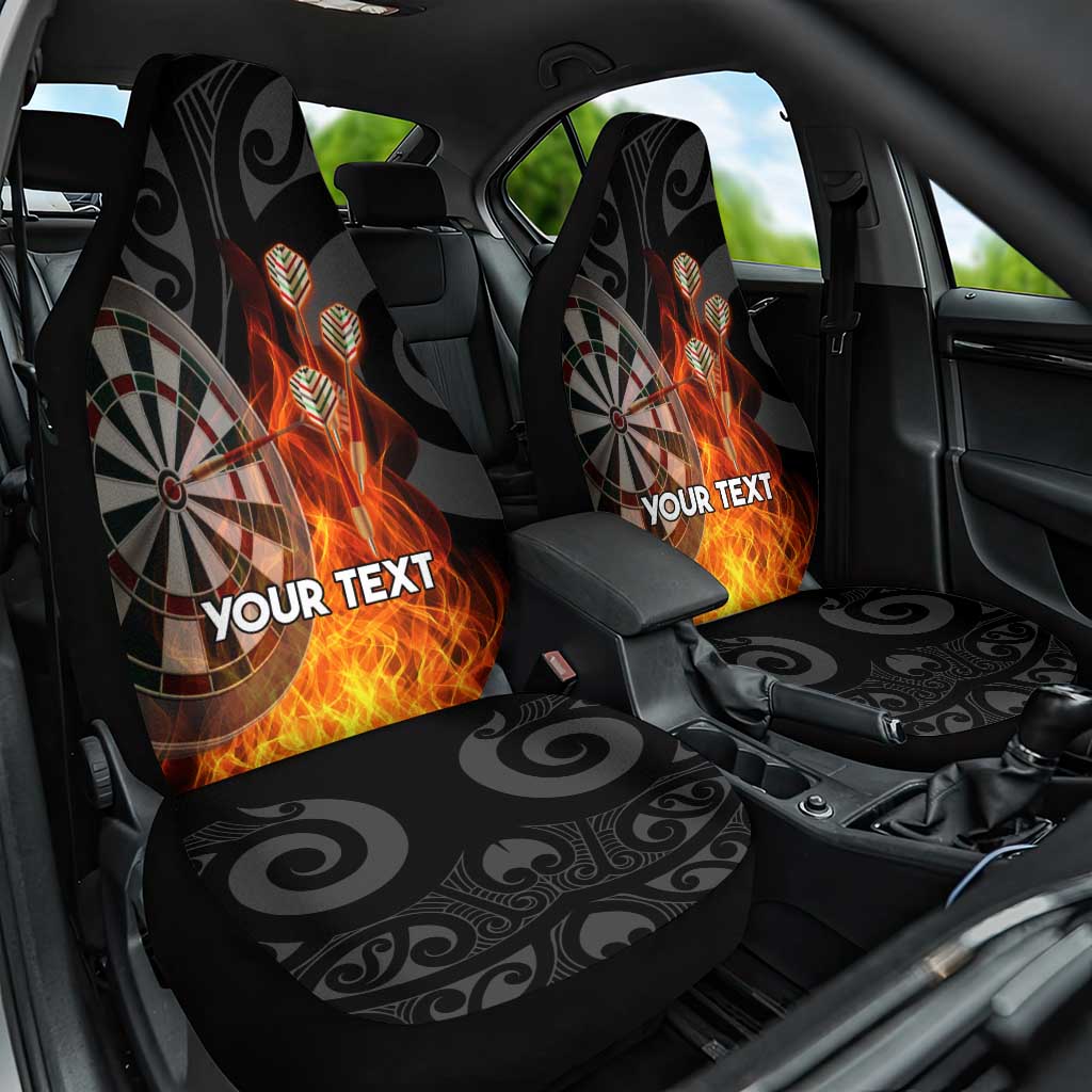 Personalised Aotearoa Darts Car Seat Cover Maori Koru Flaming Dartboard