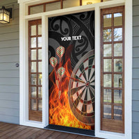 Personalised Aotearoa Darts Door Cover Maori Koru Flaming Dartboard - Polynesian Pride