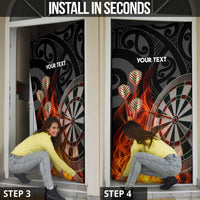Personalised Aotearoa Darts Door Cover Maori Koru Flaming Dartboard - Polynesian Pride