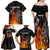Personalised Aotearoa Darts Family Matching Off Shoulder Maxi Dress and Hawaiian Shirt Maori Koru Flaming Dartboard