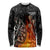 Personalised Aotearoa Darts Long Sleeve Shirt Maori Koru Flaming Dartboard