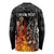 Personalised Aotearoa Darts Long Sleeve Shirt Maori Koru Flaming Dartboard