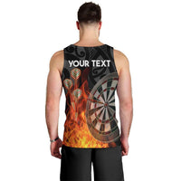 Personalised Aotearoa Darts Men Tank Top Maori Koru Flaming Dartboard