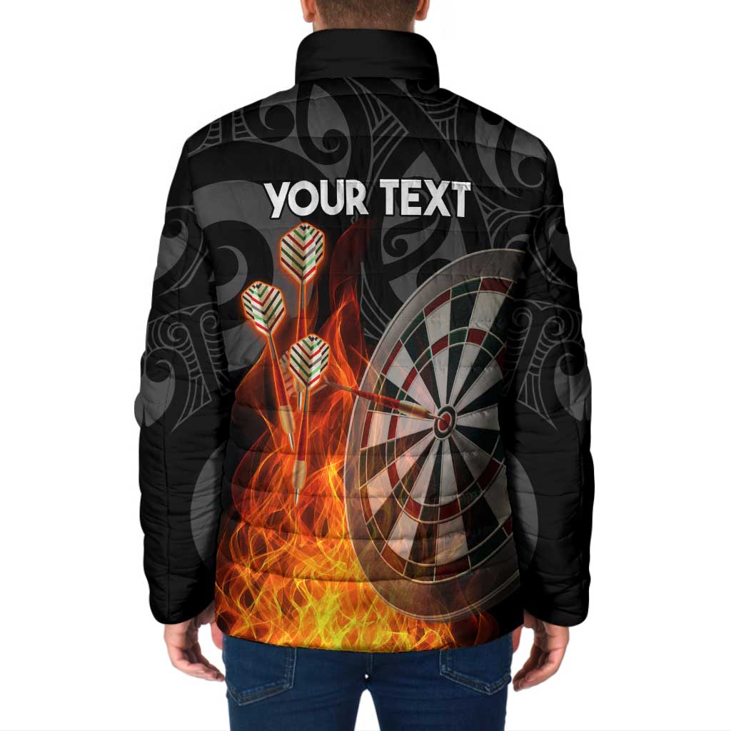 Personalised Aotearoa Darts Padded Jacket Maori Koru Flaming Dartboard LT14 - Polynesian Pride