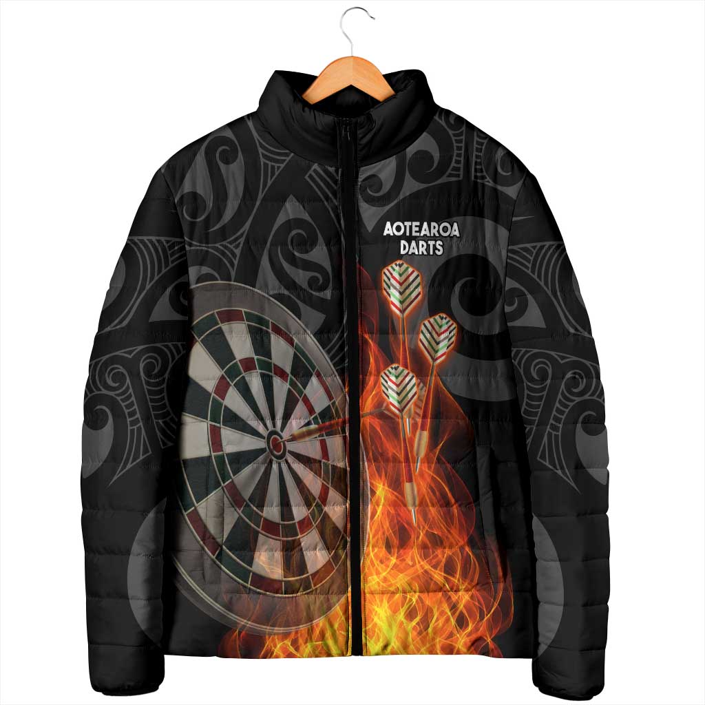 Personalised Aotearoa Darts Padded Jacket Maori Koru Flaming Dartboard LT14 - Polynesian Pride