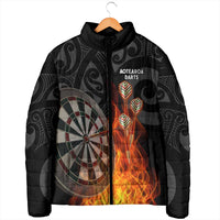 Personalised Aotearoa Darts Padded Jacket Maori Koru Flaming Dartboard LT14 - Polynesian Pride