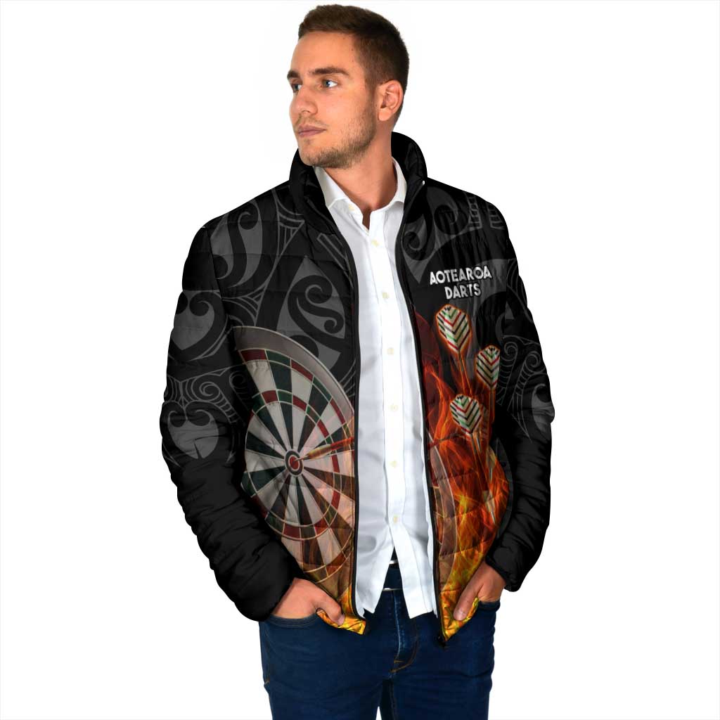 Personalised Aotearoa Darts Padded Jacket Maori Koru Flaming Dartboard LT14 - Polynesian Pride