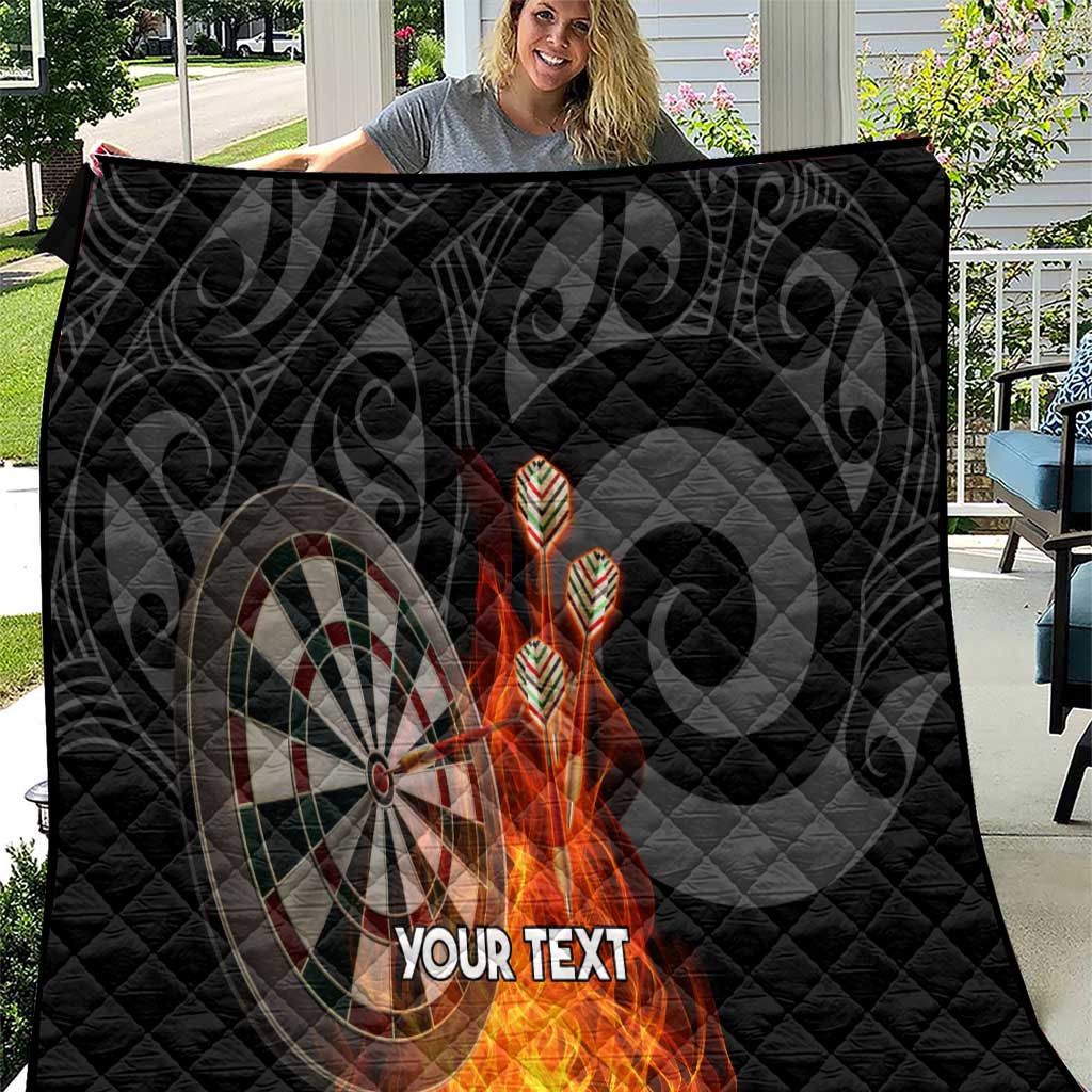 Personalised Aotearoa Darts Quilt Maori Koru Flaming Dartboard