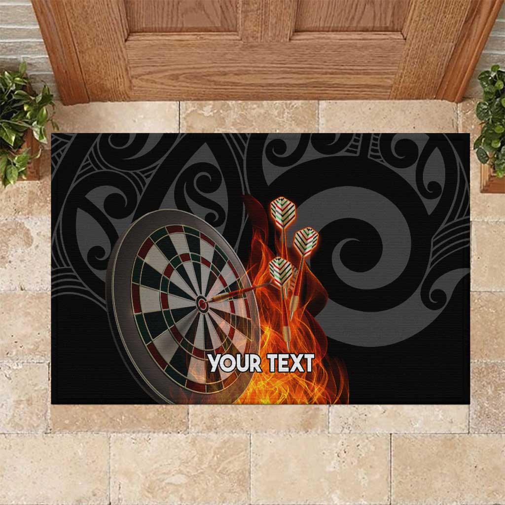 Personalised Aotearoa Darts Rubber Doormat Maori Koru Flaming Dartboard