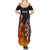 Personalised Aotearoa Darts Summer Maxi Dress Maori Koru Flaming Dartboard