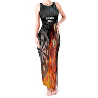 Personalised Aotearoa Darts Tank Maxi Dress Maori Koru Flaming Dartboard