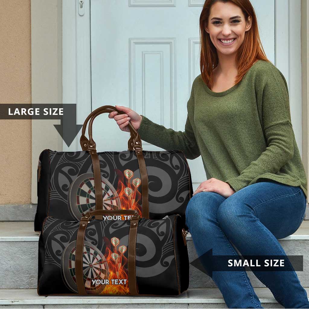 Personalised Aotearoa Darts Travel Bag Maori Koru Flaming Dartboard - Polynesian Pride