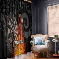 Personalised Aotearoa Darts Window Curtain Maori Koru Flaming Dartboard
