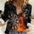 Personalised Aotearoa Darts Women Casual Shirt Maori Koru Flaming Dartboard