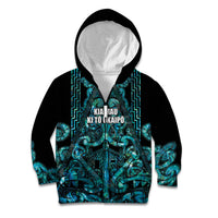 Maori Language Week Personalised Kid Hoodie Kia Mau Ki To Ukaipo Paua Shell Color LT14 Zip Hoodie Turquoise - Polynesian Pride