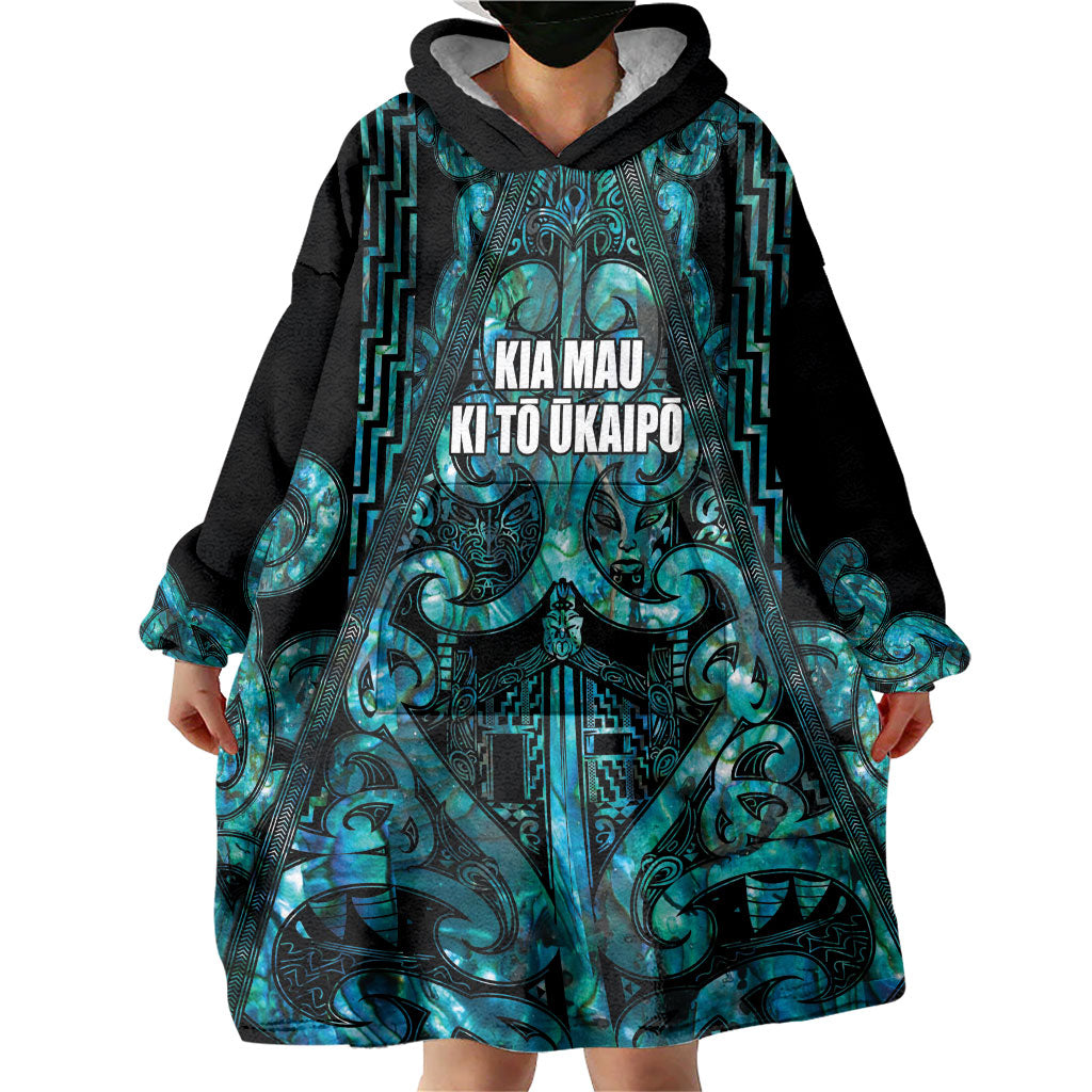Maori Language Week Personalised Wearable Blanket Hoodie Kia Mau Ki To Ukaipo Paua Shell Color LT14 - Polynesian Pride