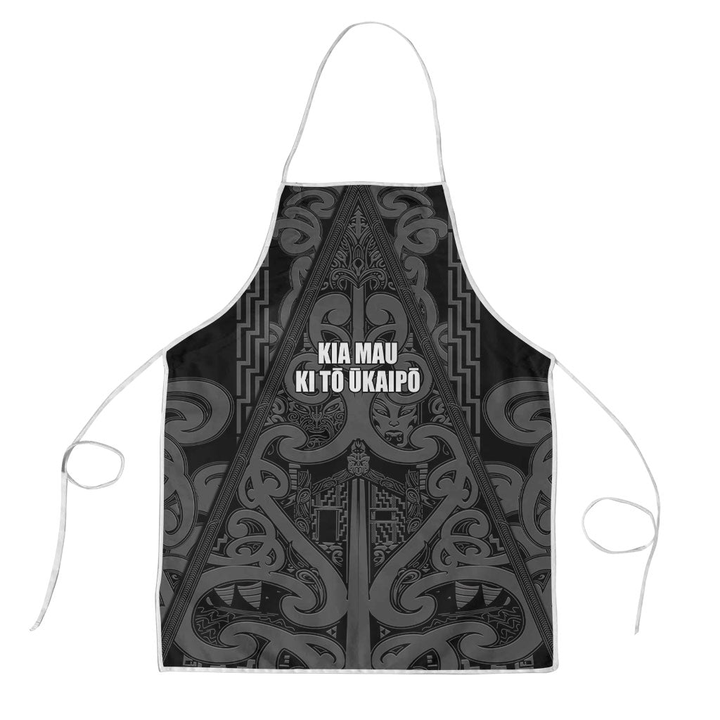 Maori Language Week Apron Kia Mau Ki To Ukaipo Grey Color LT14 Grey - Polynesian Pride