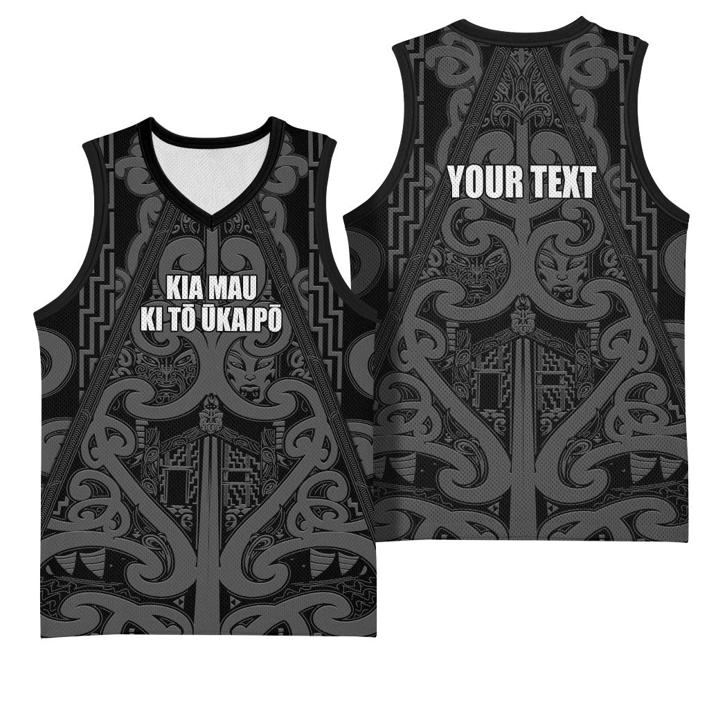 Maori Language Week Personalised Basketball Jersey Kia Mau Ki To Ukaipo Grey Color LT14 - Polynesian Pride
