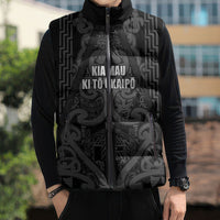 Maori Language Week Personalised Sleeveless Puffer Jacket Kia Mau Ki To Ukaipo Grey Color LT14 - Polynesian Pride