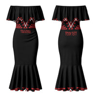 Aotearoa Atua Tumatauenga Personalised Couples Matching Mermaid Dress and Hawaiian Shirt Maori God Of War Taniko Motifs LT14 - Polynesian Pride
