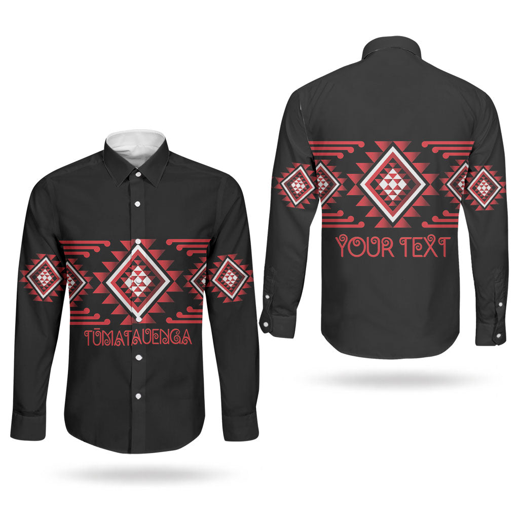 Aotearoa Atua Tumatauenga Personalised Couples Matching Off Shoulder Maxi Dress and Long Sleeve Button Shirt Maori God Of War Taniko Motifs LT14 - Polynesian Pride