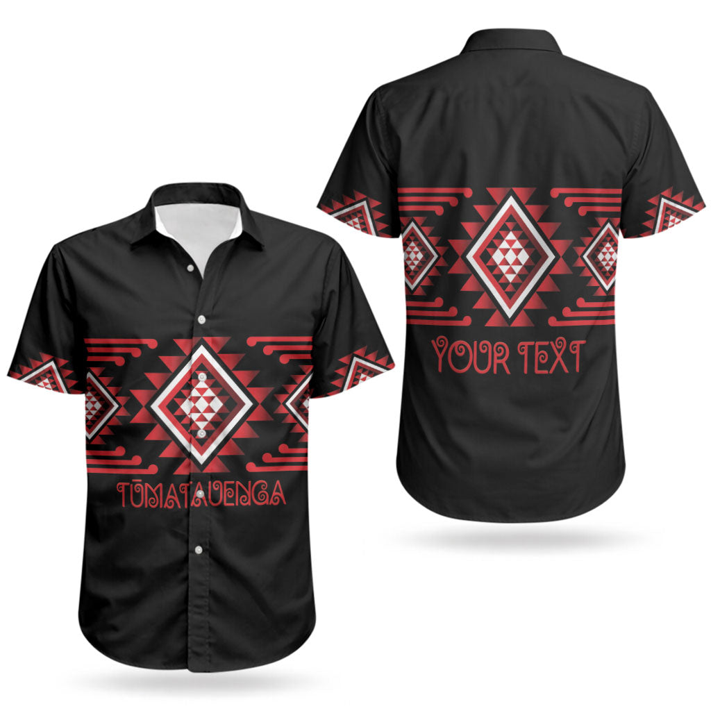 Aotearoa Atua Tumatauenga Personalised Couples Matching Off Shoulder Short Dress and Hawaiian Shirt Maori God Of War Taniko Motifs LT14 - Polynesian Pride