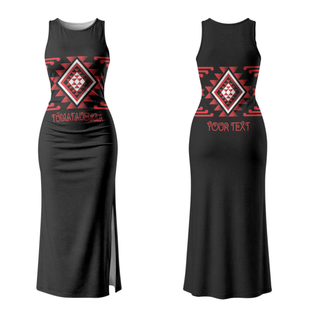 Aotearoa Atua Tumatauenga Personalised Couples Matching Tank Maxi Dress and Hawaiian Shirt Maori God Of War Taniko Motifs LT14 - Polynesian Pride