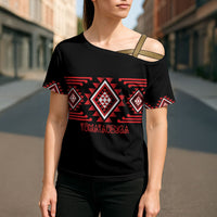 Aotearoa Atua Tumatauenga Personalised Cross Shoulder Shirt Maori God Of War Taniko Motifs LT14 - Polynesian Pride