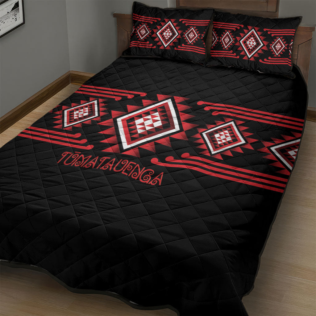 Aotearoa Atua Tumatauenga Quilt Bed Set Maori God Of War Taniko Motifs LT14 - Polynesian Pride
