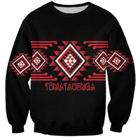 Aotearoa Atua Tumatauenga Personalised Sweatshirt Maori God Of War Taniko Motifs LT14 Unisex Red - Polynesian Pride
