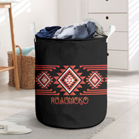 Aotearoa Atua Ruaumoko Laundry Basket Maori Powerful God Taniko Motifs LT14 Orange - Polynesian Pride