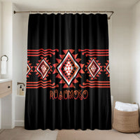 Aotearoa Atua Ruaumoko Bathroom Set Maori Powerful God Taniko Motifs LT14 Shower Curtain Only Orange - Polynesian Pride