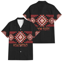 Aotearoa Atua Ruaumoko Personalised Family Matching Summer Maxi Dress and Hawaiian Shirt Maori Powerful God Taniko Motifs LT14 Dad's Shirt - Short Sleeve Orange - Polynesian Pride