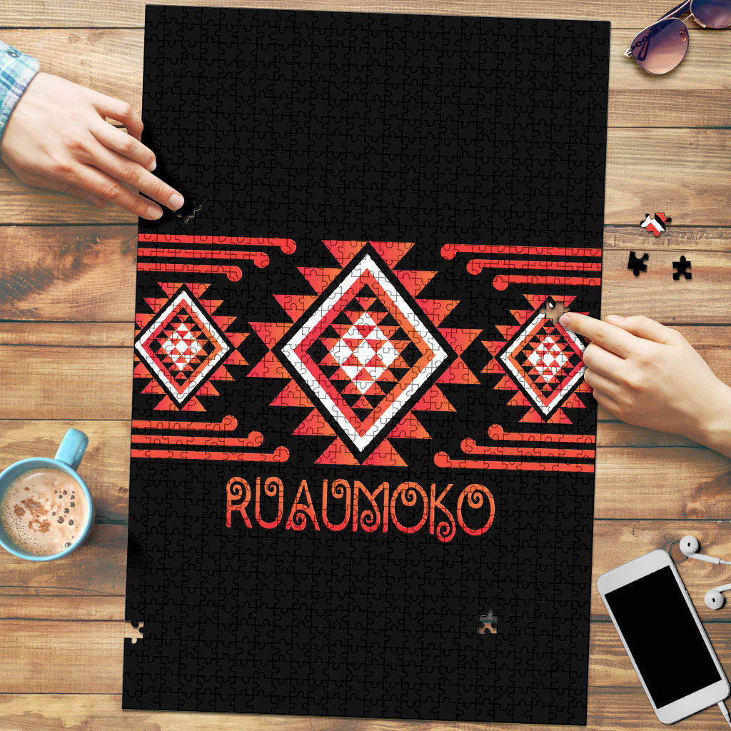 Aotearoa Atua Ruaumoko Puzzle Maori Powerful God Taniko Motifs LT14 Orange - Polynesian Pride