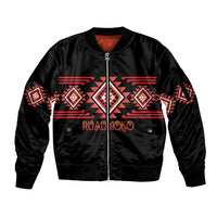 Aotearoa Atua Ruaumoko Personalised Sleeve Zip Bomber Jacket Maori Powerful God Taniko Motifs LT14 Unisex Orange - Polynesian Pride