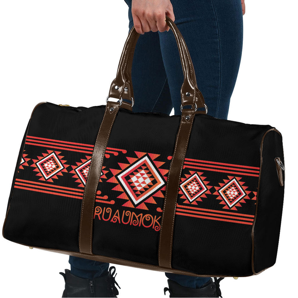 Aotearoa Atua Ruaumoko Travel Bag Maori Powerful God Taniko Motifs LT14 - Polynesian Pride