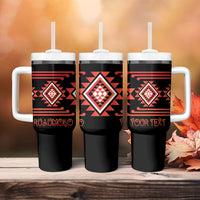 Aotearoa Atua Ruaumoko Personalised Tumbler With Handle Maori Powerful God Taniko Motifs LT14 - Polynesian Pride