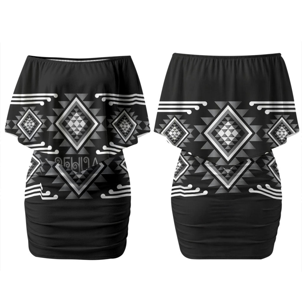 Aotearoa Atua Rehua Personalised Couples Matching Off Shoulder Short Dress and Hawaiian Shirt Maori God Of Healing Taniko Motifs LT14 - Polynesian Pride