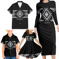 Aotearoa Atua Rehua Personalised Family Matching Long Sleeve Bodycon Dress and Hawaiian Shirt Maori God Of Healing Taniko Motifs LT14 - Polynesian Pride