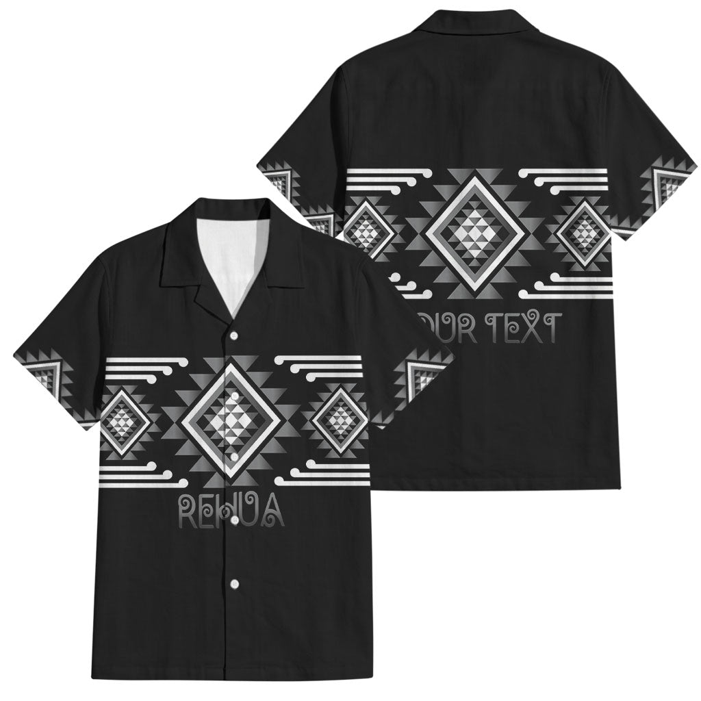 Aotearoa Atua Rehua Personalised Family Matching Short Sleeve Bodycon Dress and Hawaiian Shirt Maori God Of Healing Taniko Motifs LT14 Dad's Shirt - Short Sleeve Grey - Polynesian Pride