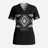 Aotearoa Atua Rehua Personalised Scrub Top Maori God Of Healing Taniko Motifs LT14 Adult Grey - Polynesian Pride
