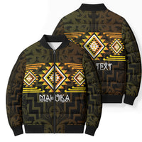 Aotearoa Atua Mahuika Personalised Bomber Puffer Jacket Maori Goddess Of Fire Taniko Motifs LT14 - Polynesian Pride