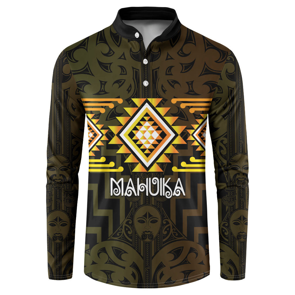 Aotearoa Atua Mahuika Personalised Button Sweatshirt Maori Goddess Of Fire Taniko Motifs LT14 Yellow - Polynesian Pride