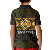 Aotearoa Atua Mahuika Personalised Kid Polo Shirt Maori Goddess Of Fire Taniko Motifs LT14 - Polynesian Pride