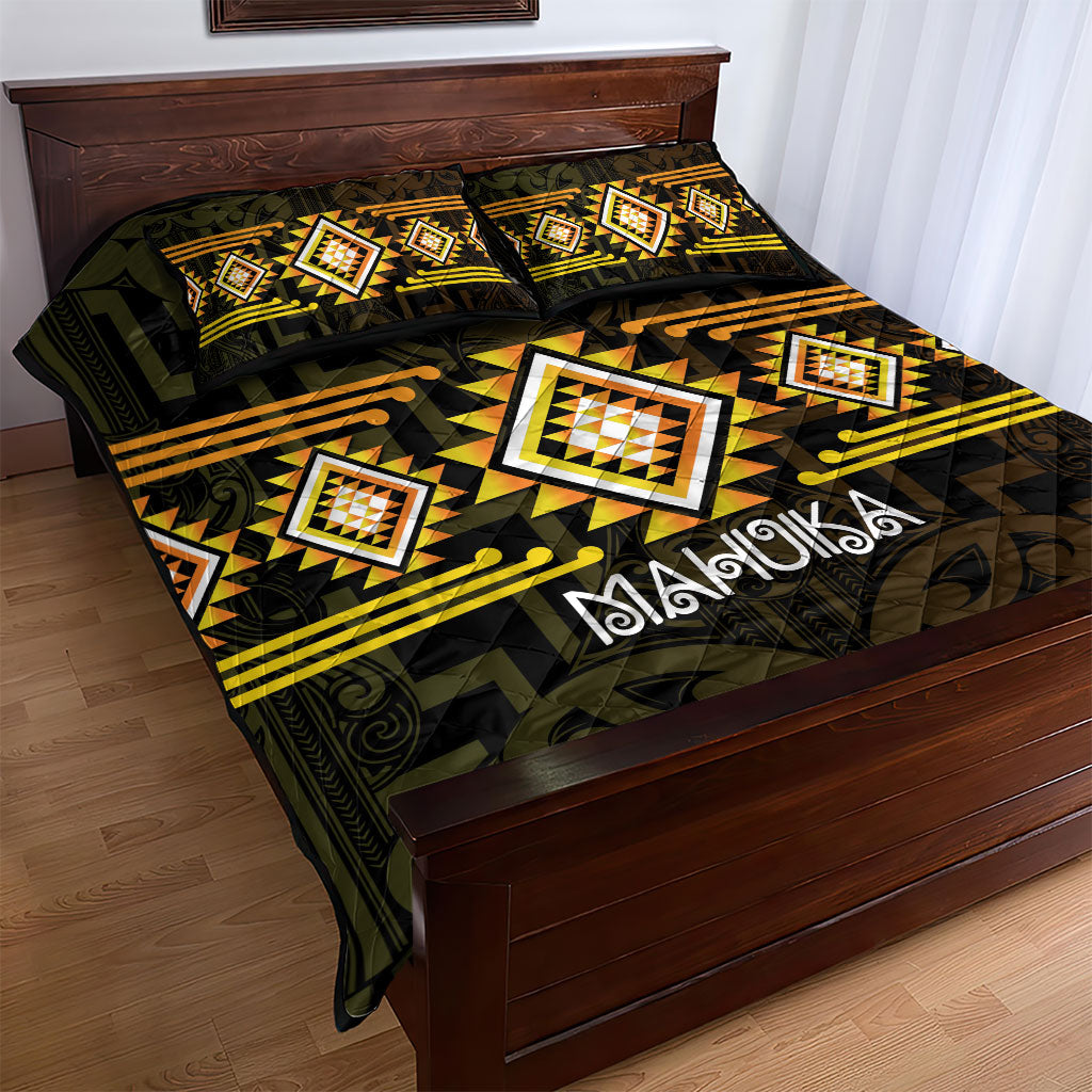 Aotearoa Atua Mahuika Quilt Bed Set Maori Goddess Of Fire Taniko Motifs LT14 - Polynesian Pride